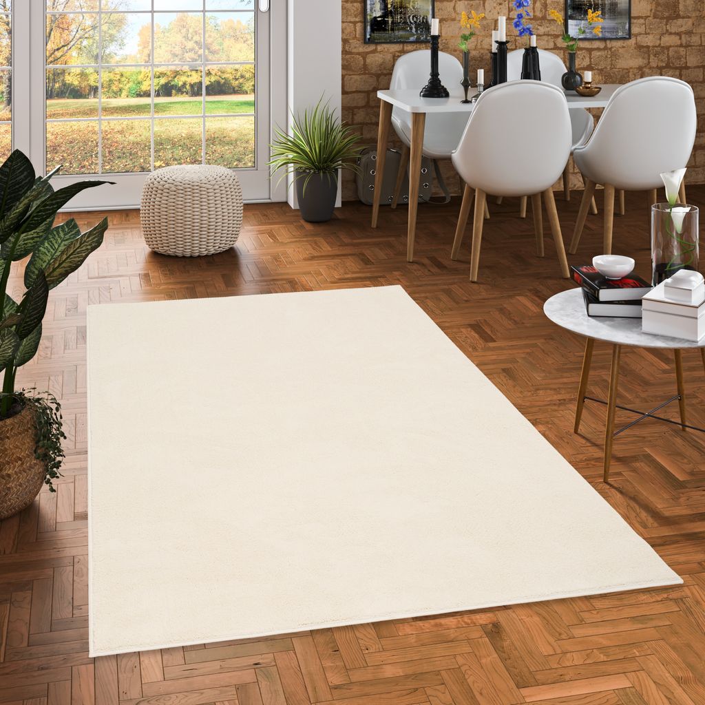 Luxus Super Soft Hochflor Langflor Teppich Melia Creme, Größe:120x170 cm