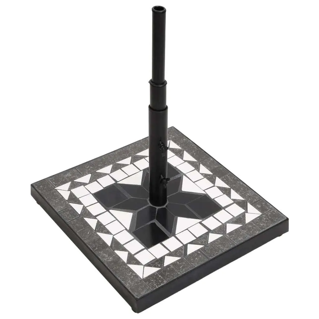 Supporto per ombrellone Quadrato bianco e nero 12 kg - 3