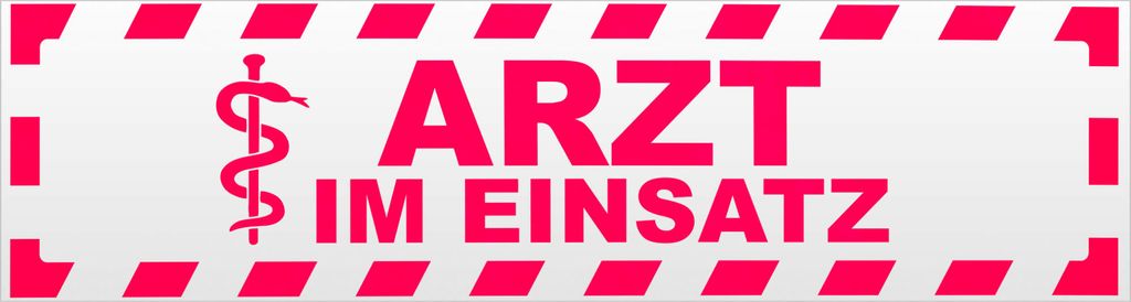 Kiwistar Arzt im Einsatz Motiv 2 gestreift Magnetschild Schild magnetisch - 20cm Neonpink - Magnetfolie für Auto PKW Kfz