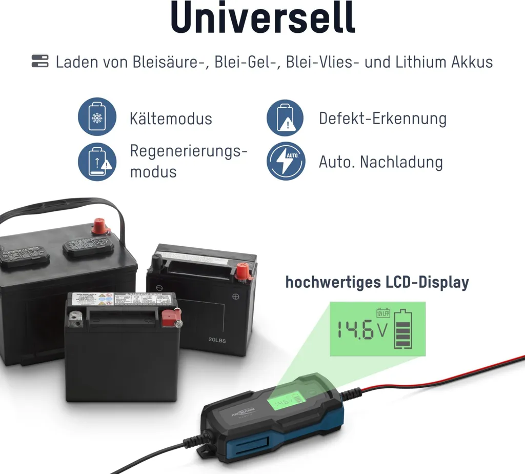 ANSMANN 1001-0144 BC 6-12V: Caricabatterie per Camper e Avventura - 6
