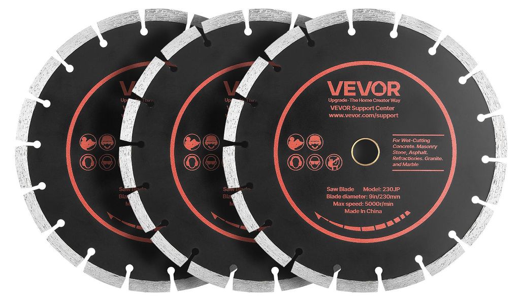 VEVOR, 3 stuks diamantschijven, 230 mm, diamantschijven met Productafbeelding 