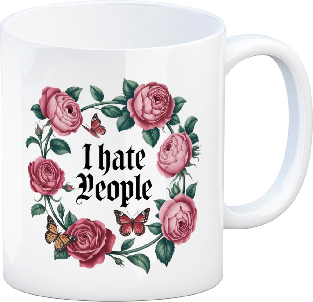 I Hate People - Blumensprache Kaffeebecher