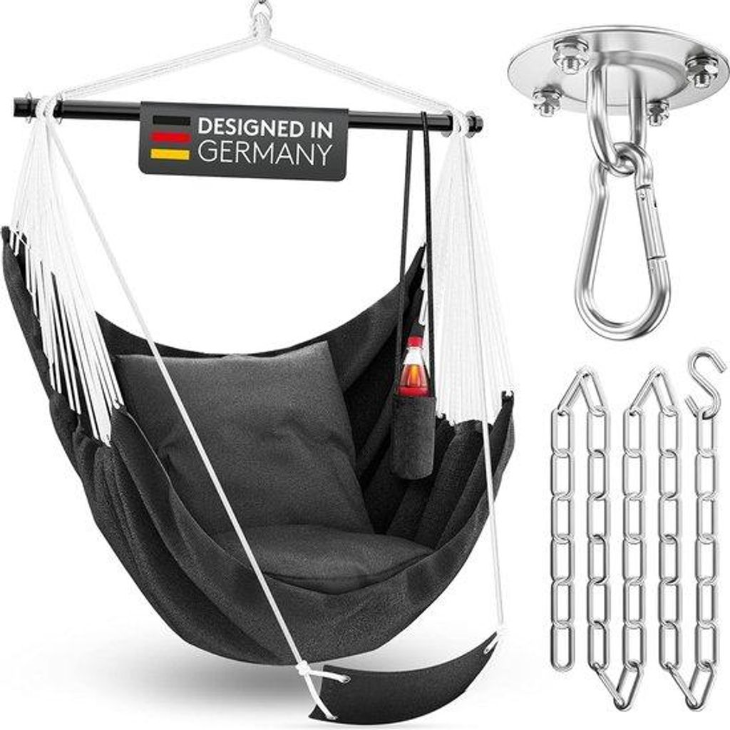 Famanu Hängesessel mit Fußstütze - Wetterfestes Design, bis Produktbild 