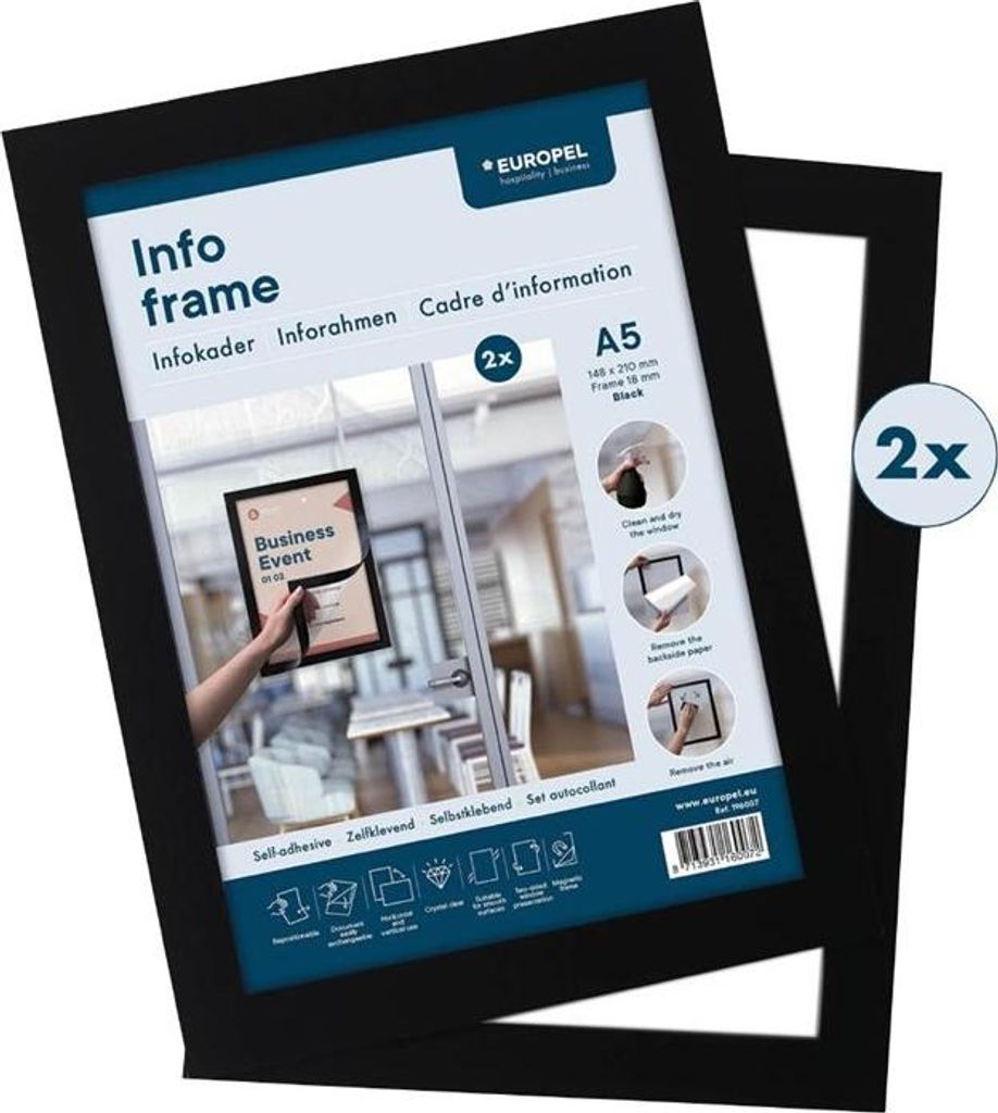 EUROPEL Magnetrahmen INFO FRAME DIN A5 schwarz 2 Stück