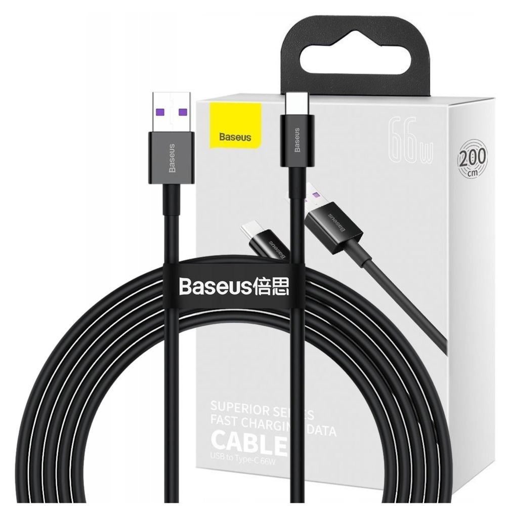 Câble Usb Do Usb-C Baseus Superior Series, 66W, 2M (Czarny) Image du produit 
