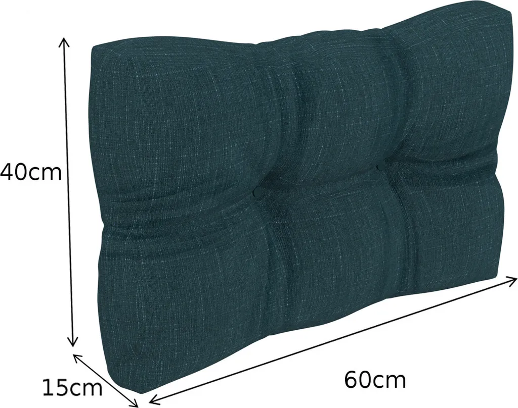 Spatium Cuscini per Pallet Sfoderabili Impermeabile Rivestimento Trapuntato Euro sedile schienale 20 cm di spessore Antracite Set da 5
