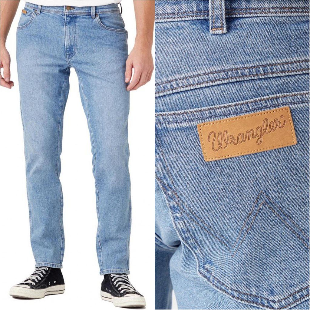 WRANGLER, Herren Jeanshosen, Slim fit, GREEN STEEL W12SJX31Z, W33 L32, Blau, Jeans, baggyjeans, buggy
