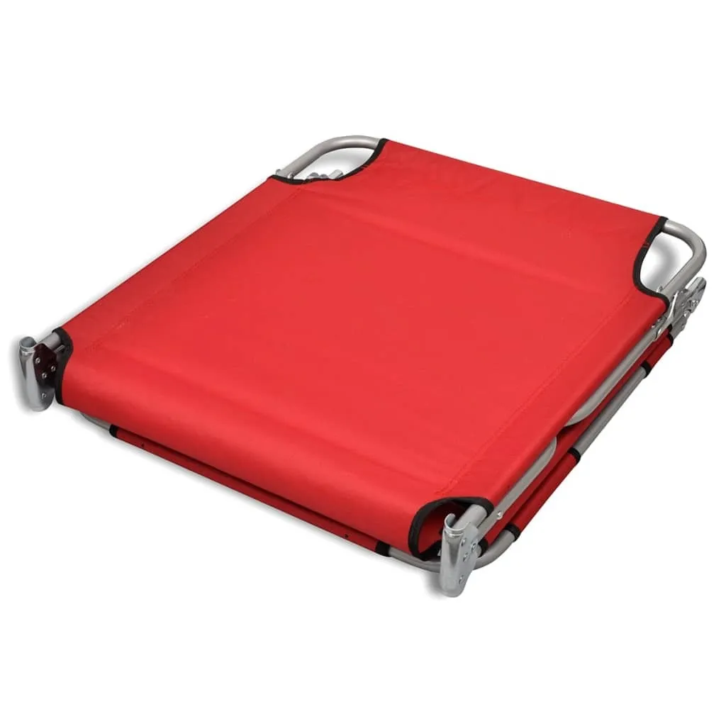 Lettino Prendisole SYFAX™ Rosso | Design Pieghevole Acciaio Top - 4