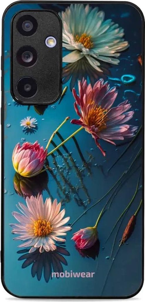 Handyhülle für Galaxy A35 5G, Mobiwear Glossy Case, Blau-Blumig
