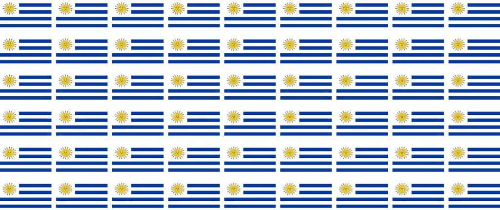 Mini Aufkleber Set - Pack glatt - 20x12mm - selbstklebender Sticker - Uruguay - Flagge / Banner / Standarte fürs Auto, Büro, zu Hause und die Sch...