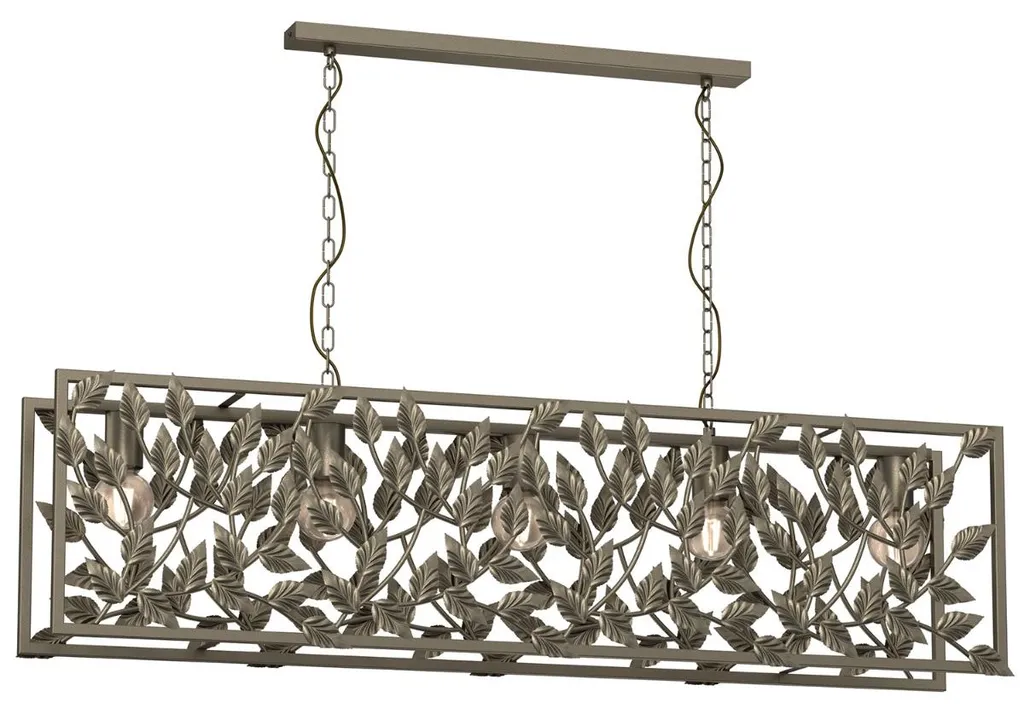 Lustre 5 Lumières Arion Or Titane 86cm Métal Luminex Éclairage E27