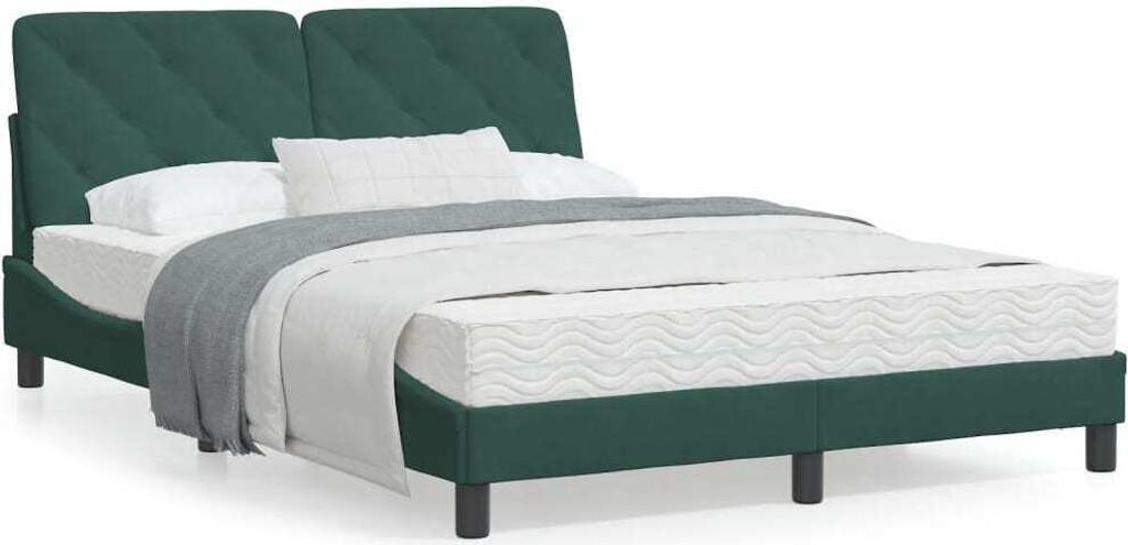 Maison Exclusive - Bettgestell ohne Matratze Dunkelgrün 140x190 cm Samt
