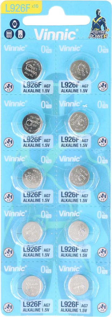 10 Stück Alkaline Batterie AG7, SR927SW, G7, LR57, LR927, Produktbild 