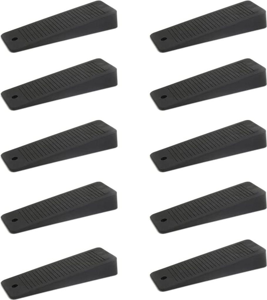 10x sossai Türkeile aus Hartgummi in Schwarz Türstopper Türpuffer Keil Türkeil