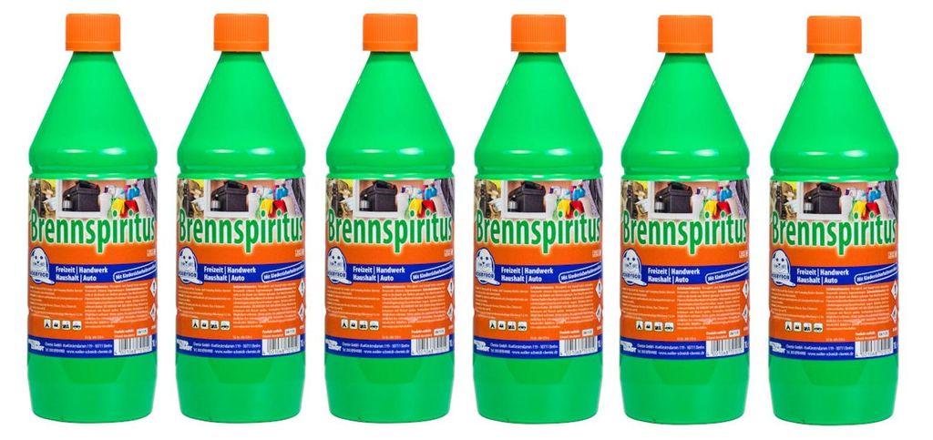 Robbyrob Brennspiritus 6x 1 Liter Schnellanzünder Produktbild 