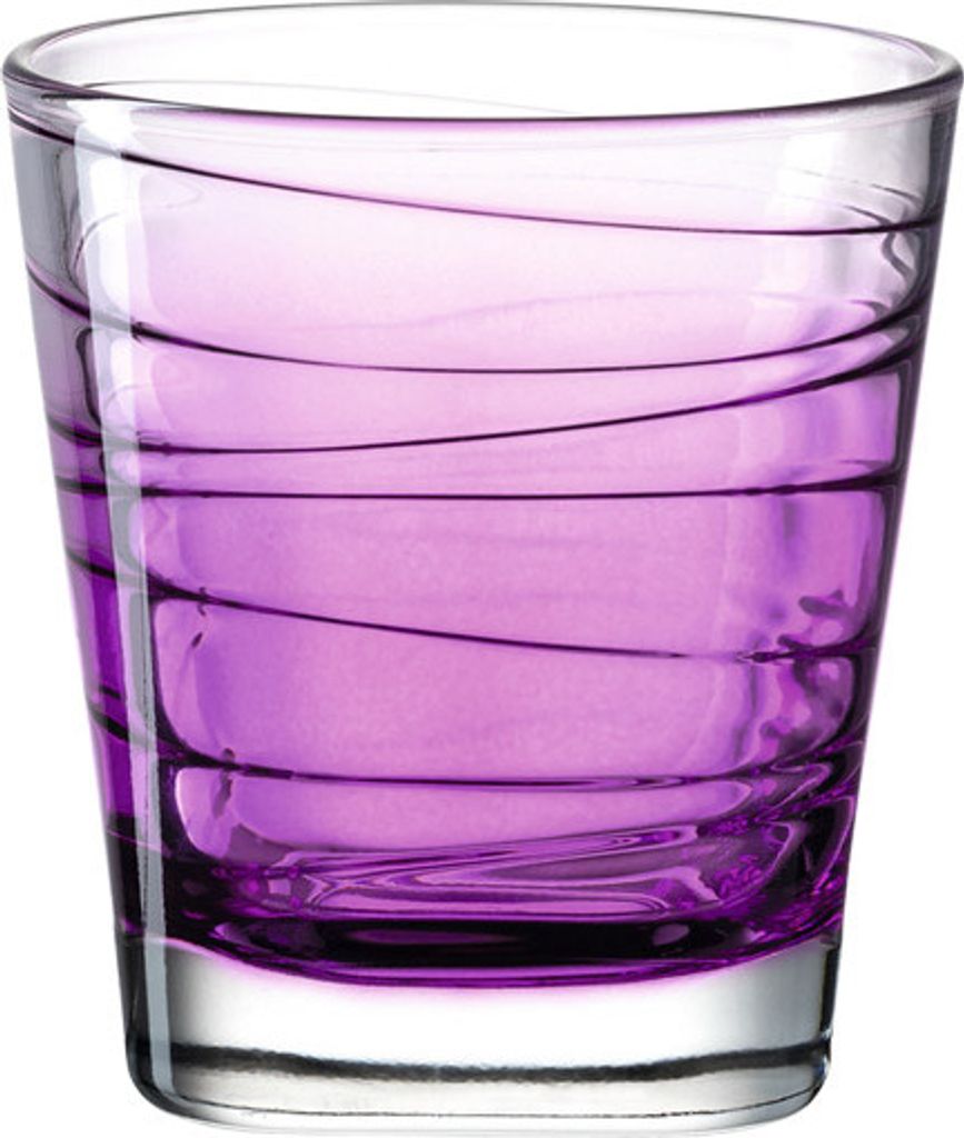 Leonardo Vario Struttura Trink-Gläser 6er Set, spülmaschinenfeste Wasser-Gläser, bunte Trink-Becher aus Glas, Getränke-Set, violett, 250 ml, 02...