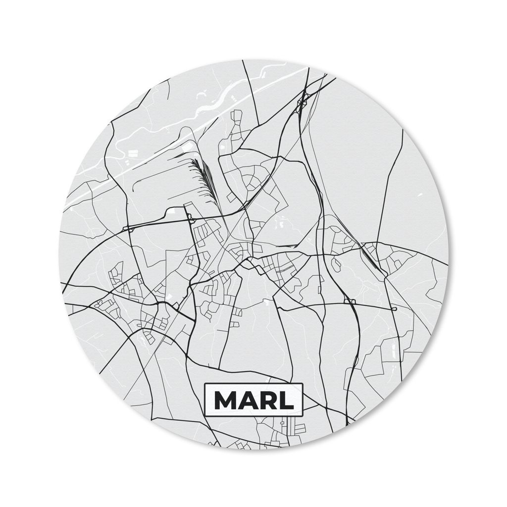 MuchoWow Mauspad Mousepad Marl - Karte - Stadtplan - Deutschland - Karte 20x20 cm - Mousepads - Maus Mat - Pad - Mausunterlage - Schreibtischmatte