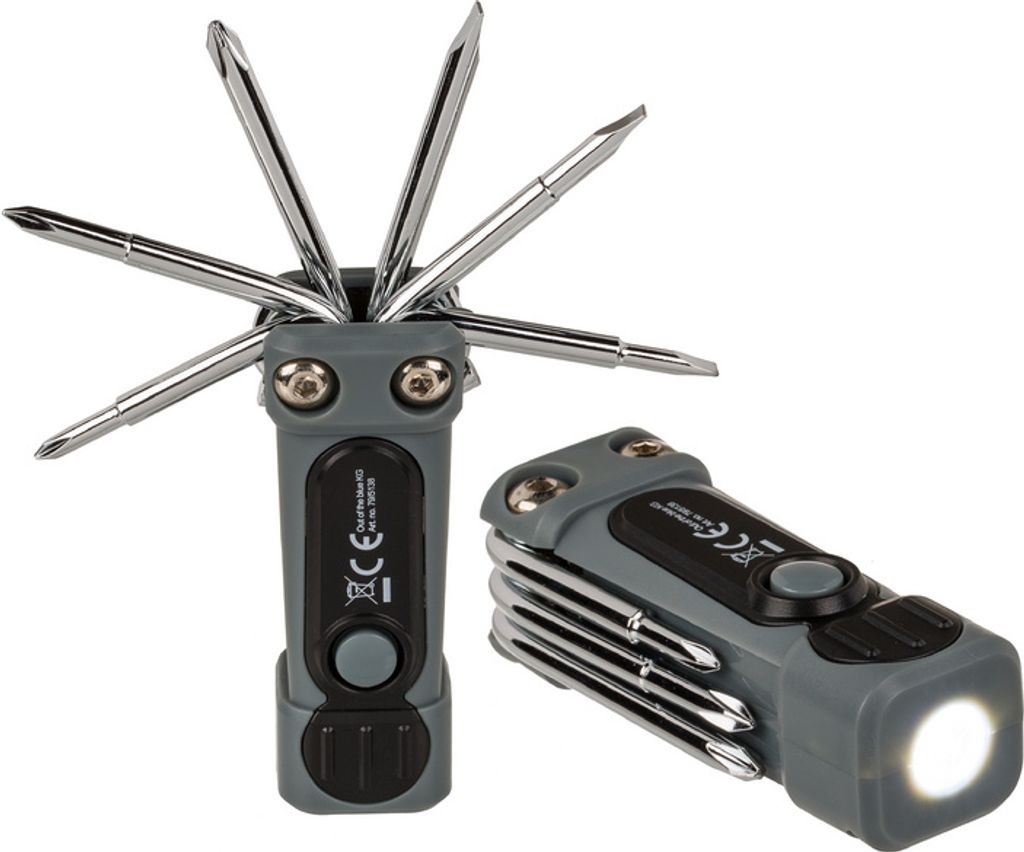 Edelstahl Multitool mit 8 Funktionen Werkzeug mit Licht