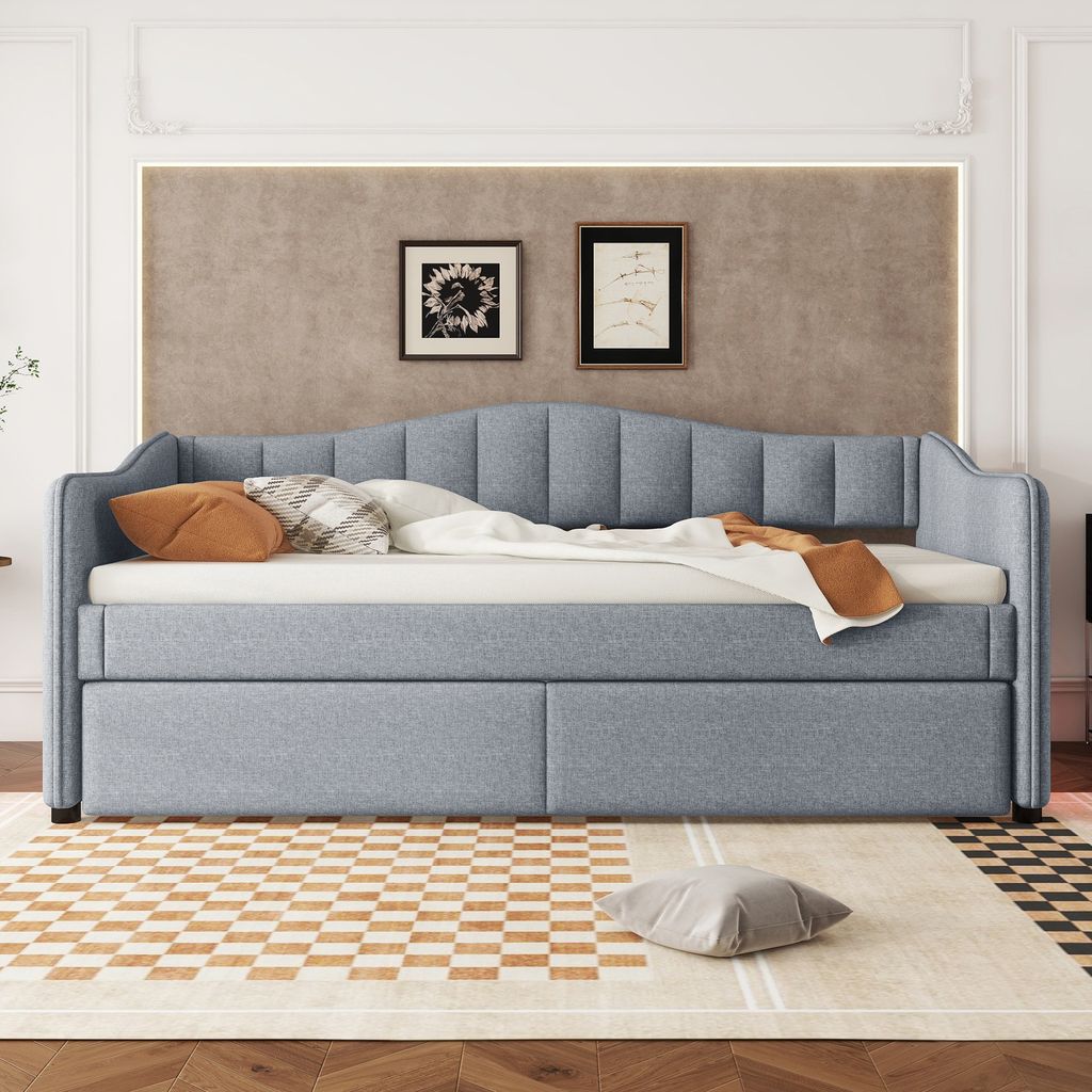 Flieks Polsterbett 90x200cm mit Ausziehbett, Schlafsofa Produktbild 2