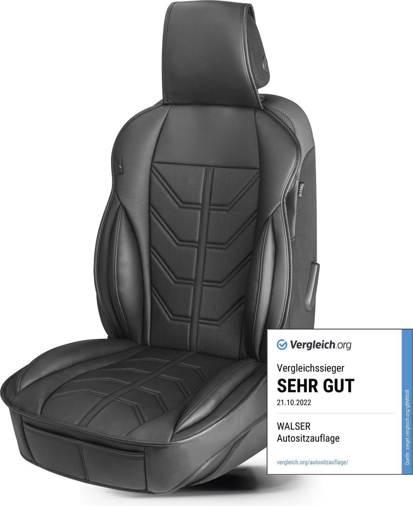 WALSER Sitzauflage Auto Kimi, Sitzschoner Auto schwarz, Produktbild 