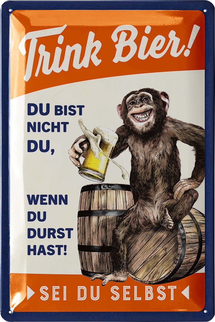LANOLU Retro Blechschild BIER lustiges Sprüche Metallschild, Geschenk für Männer Kneipen Partykeller Dekoration Werkstattschild 20x30cm