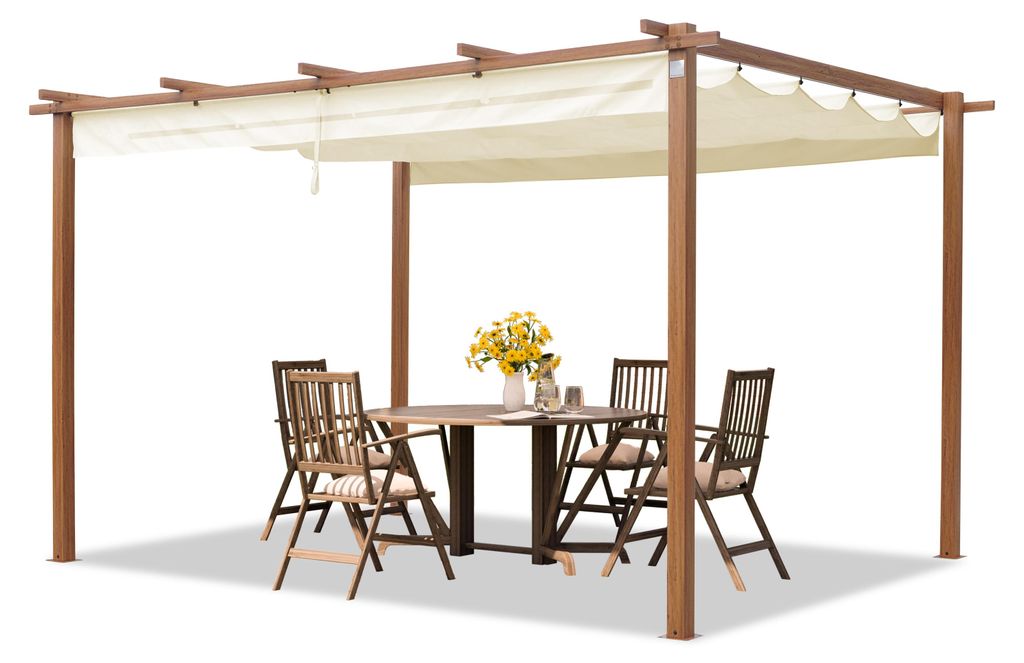 PRIMEYARD Pergola 3x4 m pavillon avec toit rétractable - Image du produit 