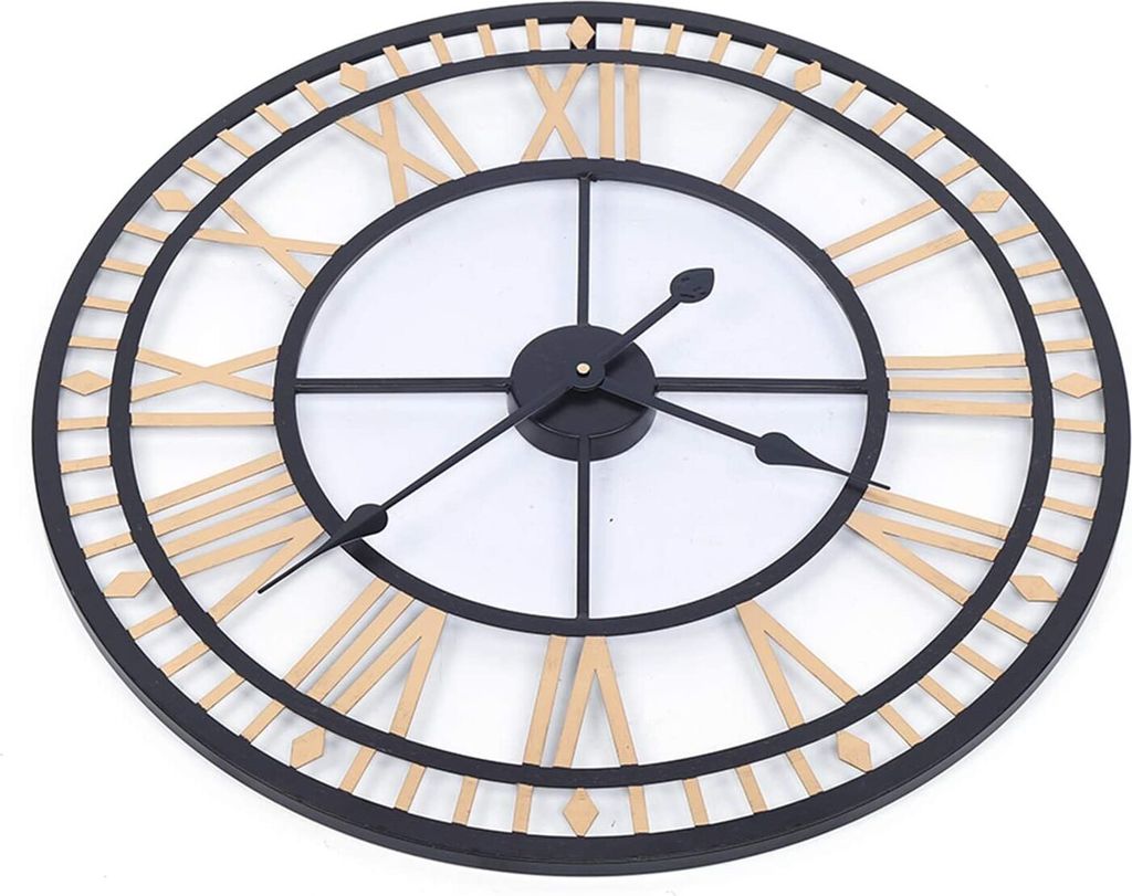 Wanduhr  Gold Uhr Küchenuhr   80 cm  Dekoration Wohnzimmer  Produktbild 5