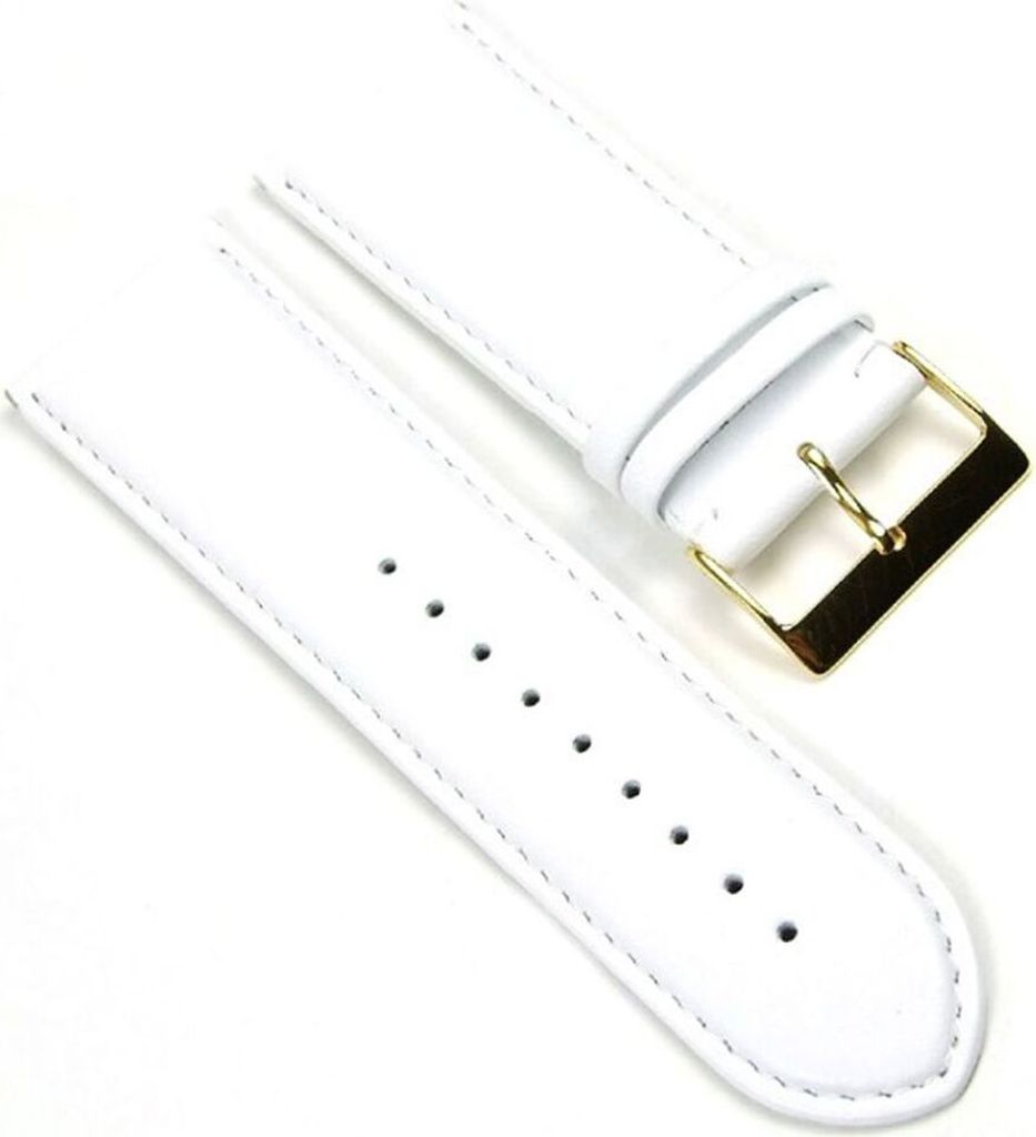 Beach Uhrenarmband Ersatzband Kalbslederband 28mm Weiss 401128G