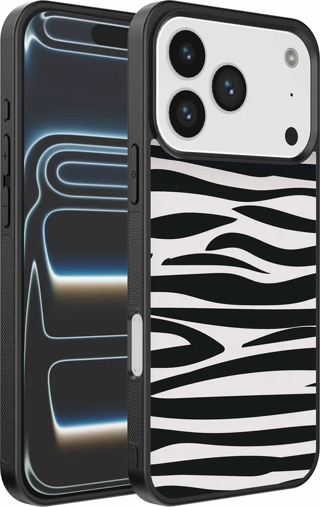 Custodia iPhone 17 Pro Zebrata | Cover TPU Smartphonica Nero Bianco