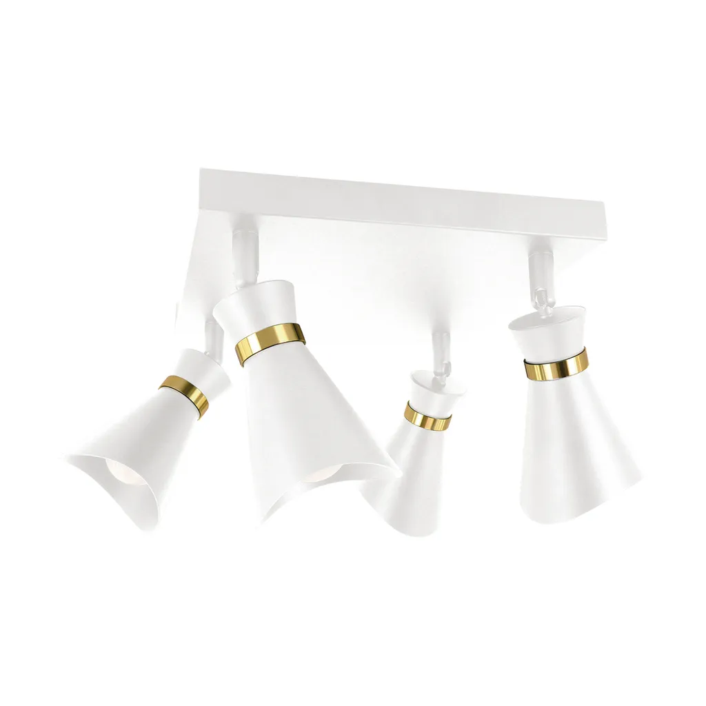 Luminaire de plafond salon et couloir blanc 4 spots mobiles LORETA 35W