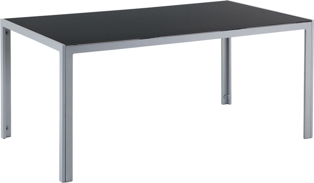 BELIANI Gartentisch Schwarz und Silber Aluminium mit Produktbild 