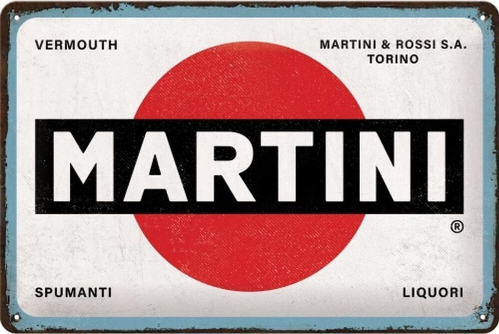 Nostalgic-Art - Blechschild 20 x 30cm - Martini - Martini Logo White
