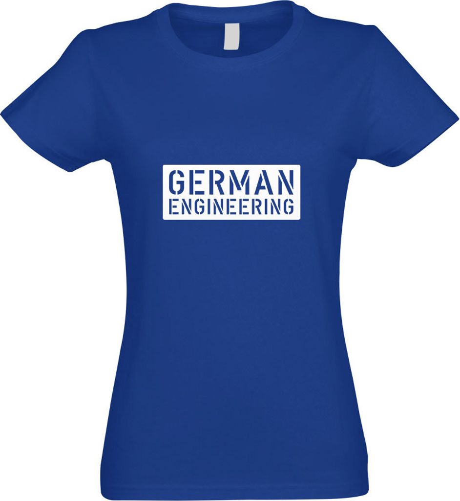 Kiwistar - T-Shirt tailliert - Damen - royal - German Engeneering - mit Motiv Bedruckt - Funshirt Design - Sport - Freizeit - Damen - XL