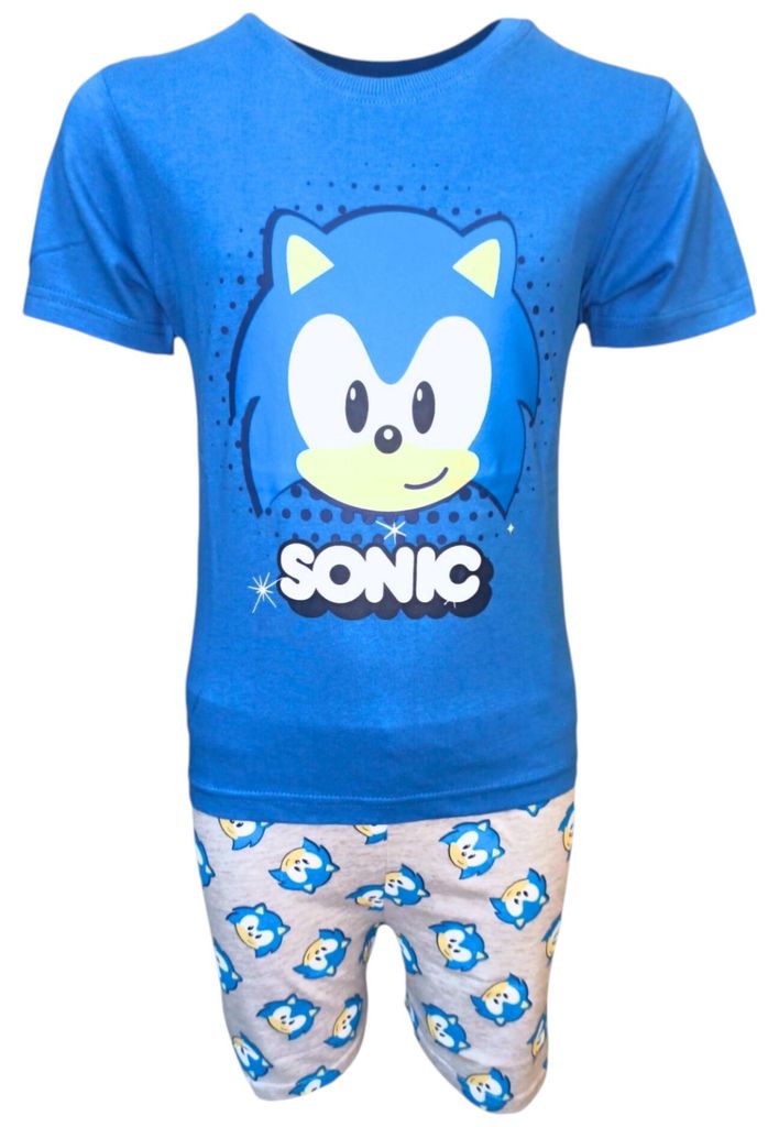 Schlafanzug kurz Sonic The Hedgehog Blau-Grau 98 cm