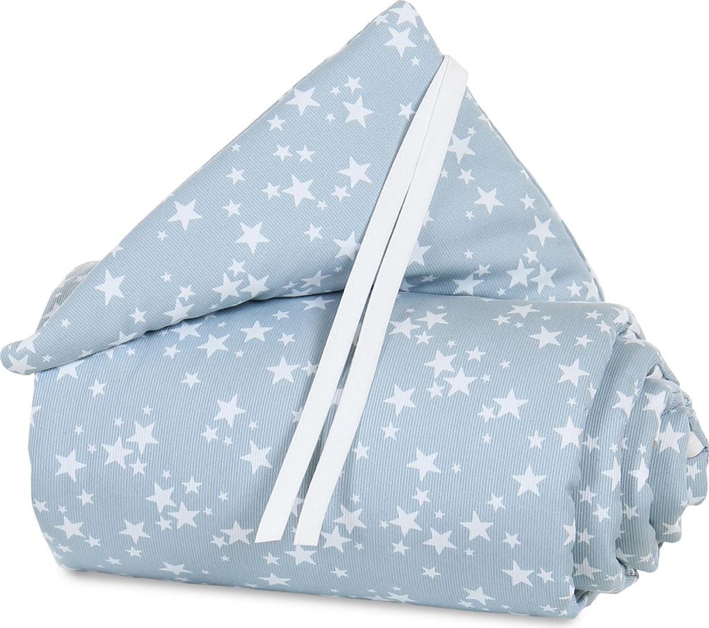 babybay Nestchen Piqué passend für Modell Boxspring XXL, azurblau Sterne weiß