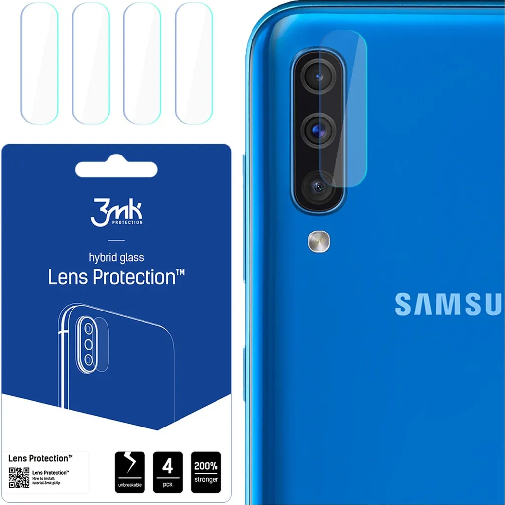 3mk Protezione Fotocamera Samsung A50: Kit 4 Pezzi Vetro Ibrido