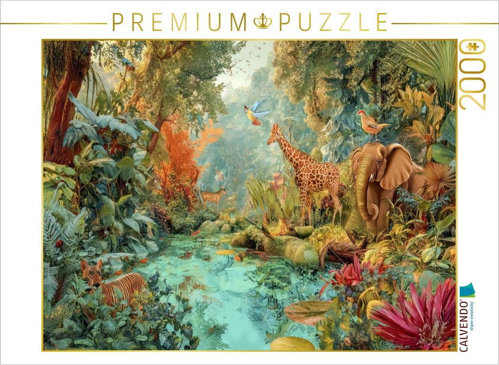 CALVENDO Puzzle Tierische Kreaturen des Dschungels | 2000 Teile Lege-Größe 90x67cm Foto-Puzzle für glückliche Stunden