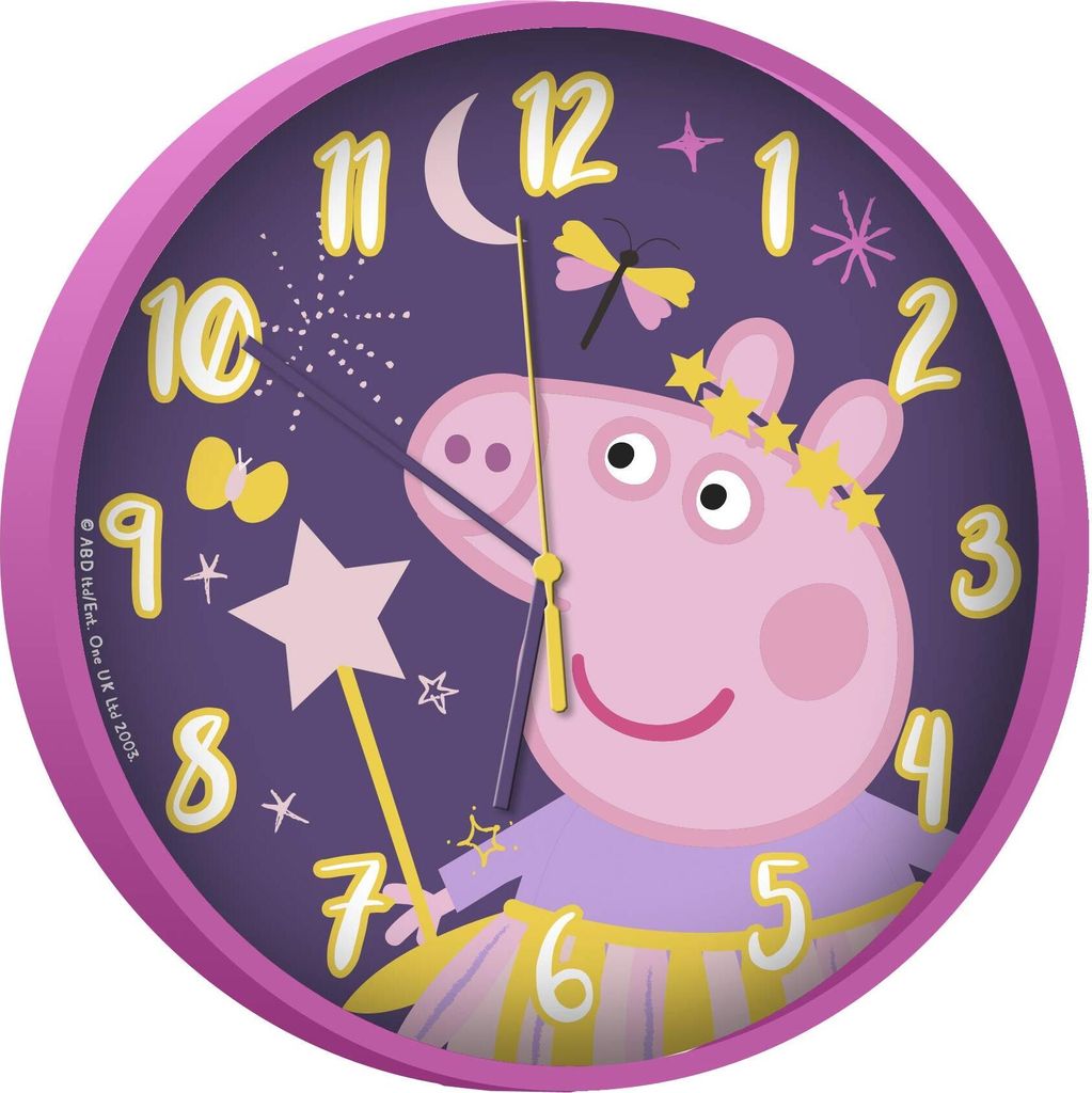 Horloge murale sous licence Peppa Pig pour enfants Image du produit 