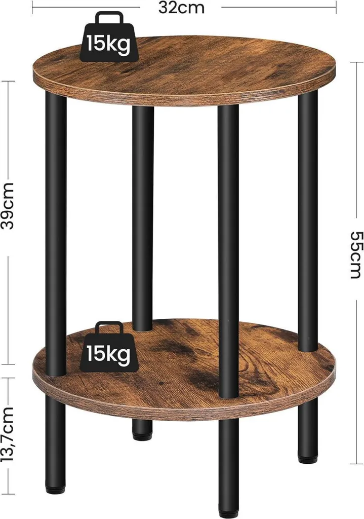 Table d'appoint ronde compacte idéale pour les petits espaces de vie - 3