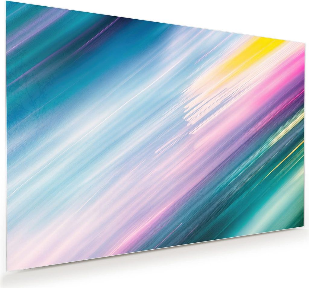 Glasbild 45x30cm in XXL für Wohnzimmer, Schlafzimmer Motiv Farbiges Streifenmuster