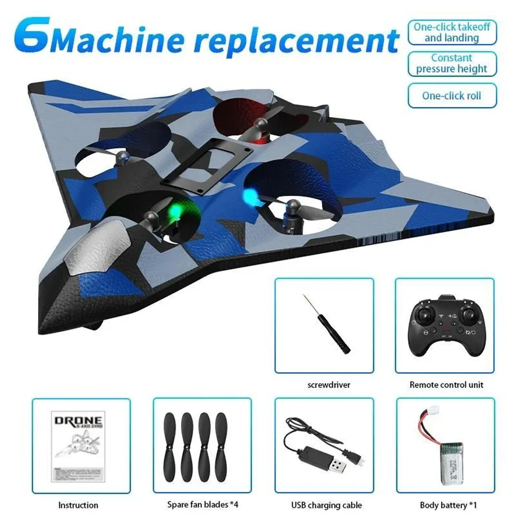 Drone antichoc CZ36 bleu : Pilotez sans risque grâce au châssis mousse
