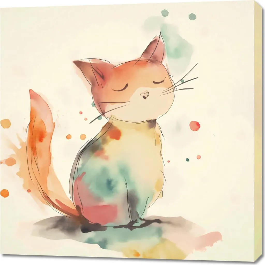 Grand Tableau Chat 90x90 cm - Habillez vos Murs avec Style et Élégance