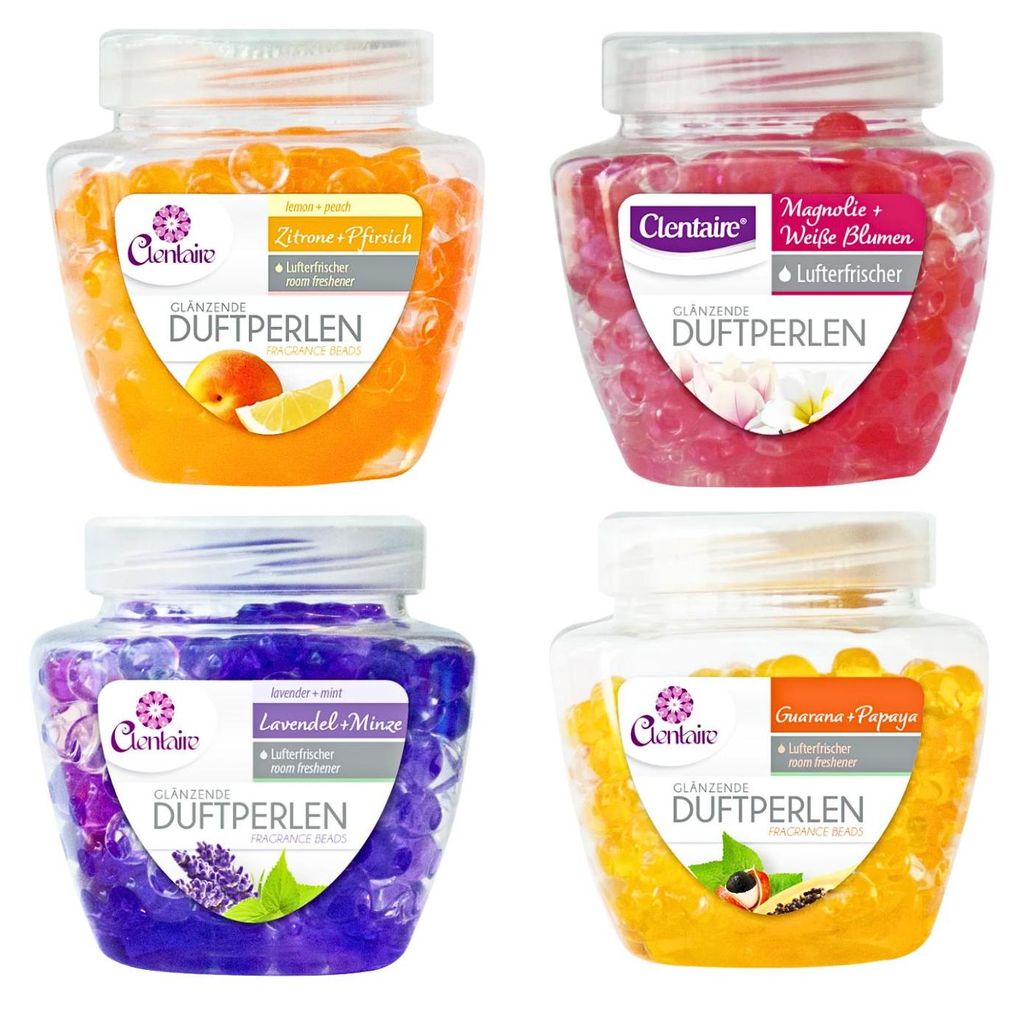 CLENTAIRE Duftperlen 4 Sorte x 200g Probierpack - Gel Produktbild 