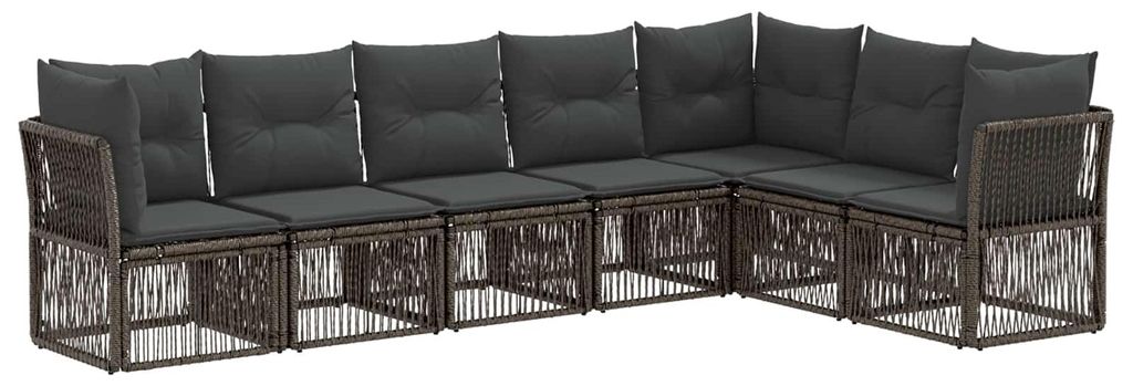 vidaXL Gartensofa-set 7 pcs Grau Poly-Rattan