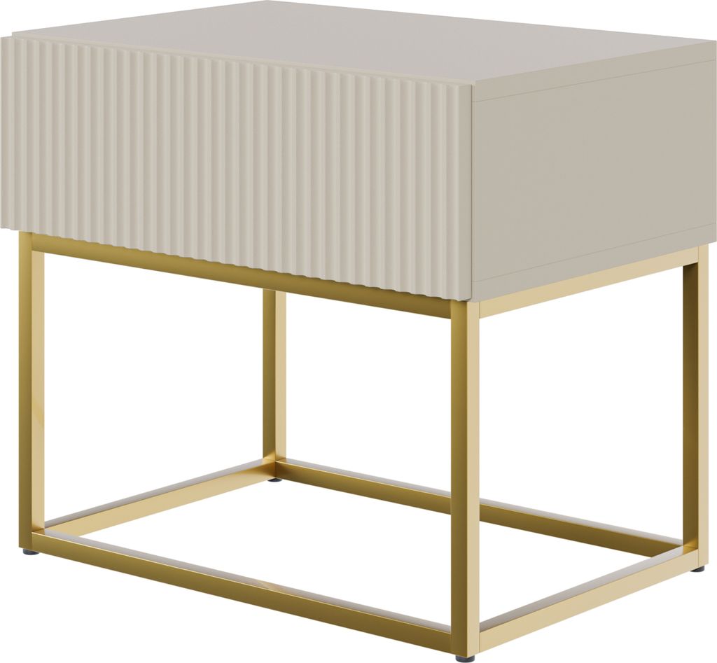 Selsey VELDIO - Nachttisch mit Schublade, Graubeige Taupe Produktbild 