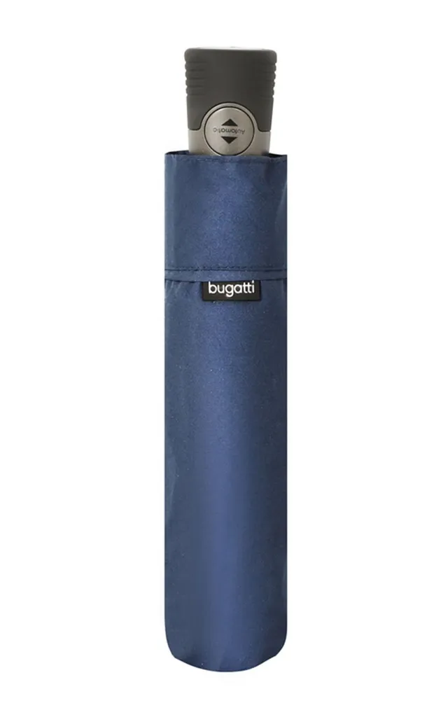 Bugatti Parapluie Take it Duo Solide et Léger - Design Bleu Uni Compact - 2