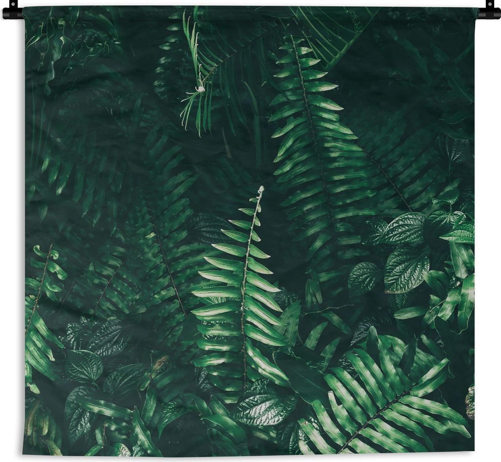 MuchoWow Wandteppich Wandbehang Blätter - Dschungel - Natur - Tropisch - Pflanzen 120x120 cm Tapisserie Dekoration Wandtuch - Modern - Baumwollg...