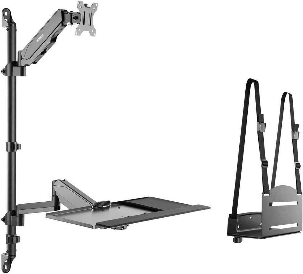 SpeaKa Professional Monitor-Wandhalterung SP-MM-710 1 Display(s) 33,0 cm (13) - 68,6 cm (27) Schwarz Drehbar, Höhenve