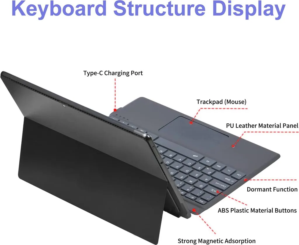Clavier AZERTY pour Surface Pro 8/9/X avec Bluetooth et Rétroéclairage
