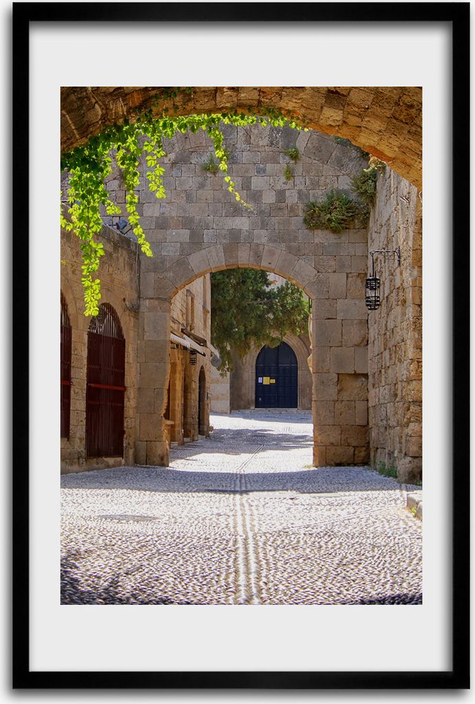 Bild - Bilderrahmen - 40 cm x 60 cm - MDF - Rahmen - Wandkunst - Bezaubernde Straßen